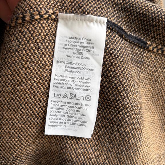 J.Crew Plaid Open Front Cardigan Tunic Black Brown Sweater Small Oversized - Picture 6 of 6